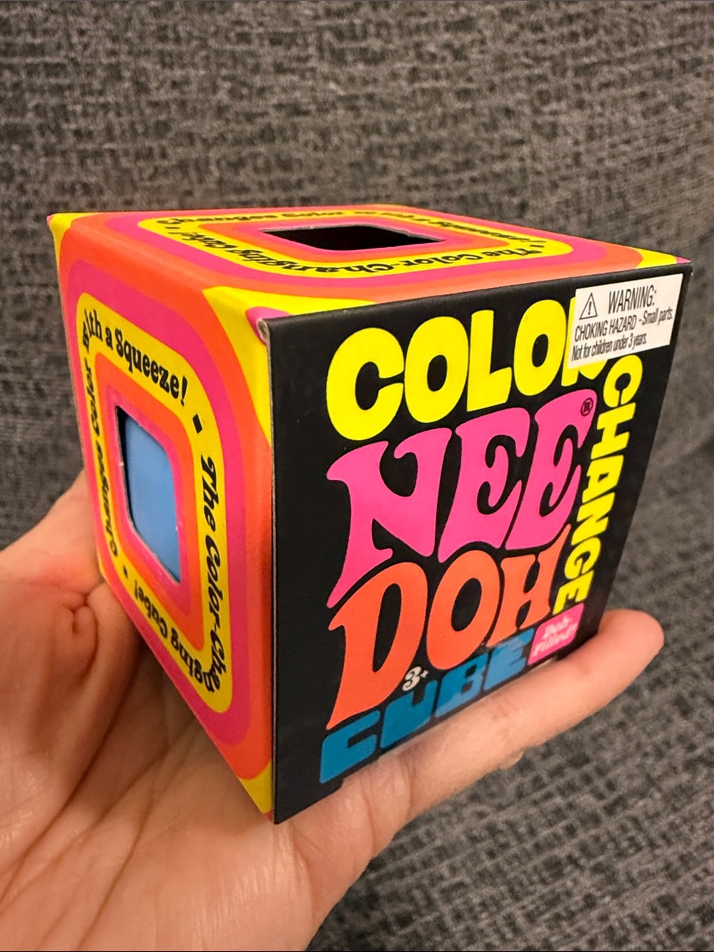 BNIB NeeDoh Color Changing CUBE, Blue